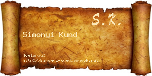 Simonyi Kund névjegykártya